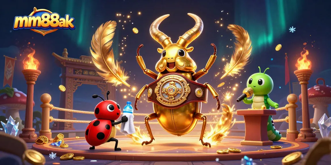 Experience the thrill of mm88ak with a dynamic, colorful 3D scene featuring a boxing beetle!