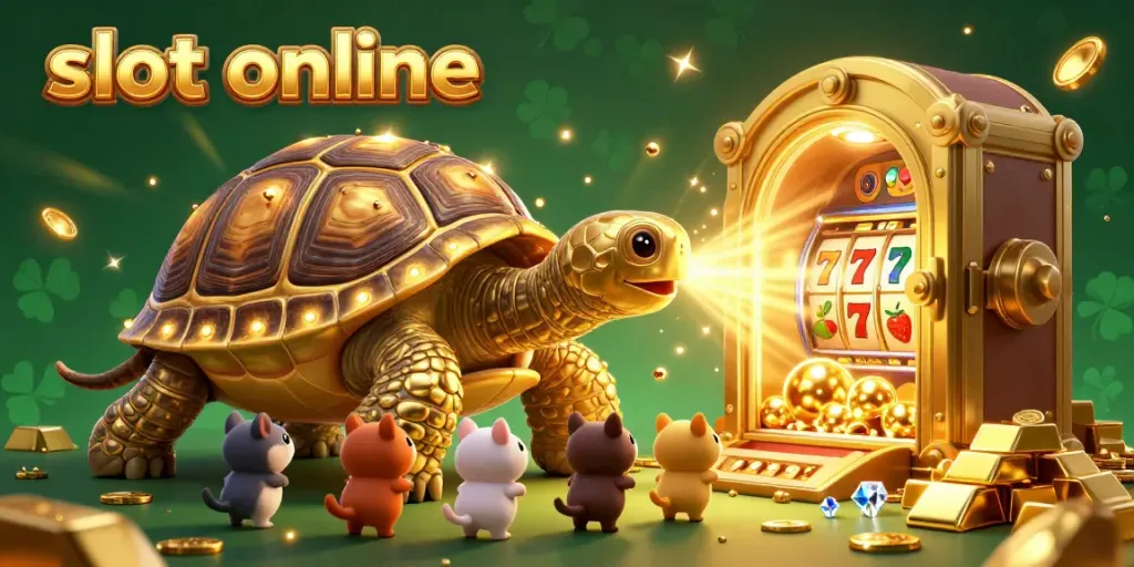Experience thrilling slot online gameplay with vibrant reels and colorful gems amid an exciting casino atmosphere.