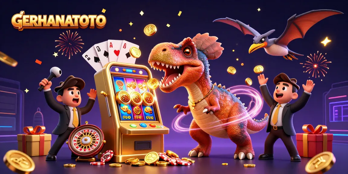 GERHANATOTO memunculkan jackpot pada slot dalam duel unik antara dinosaurus di kasino.
