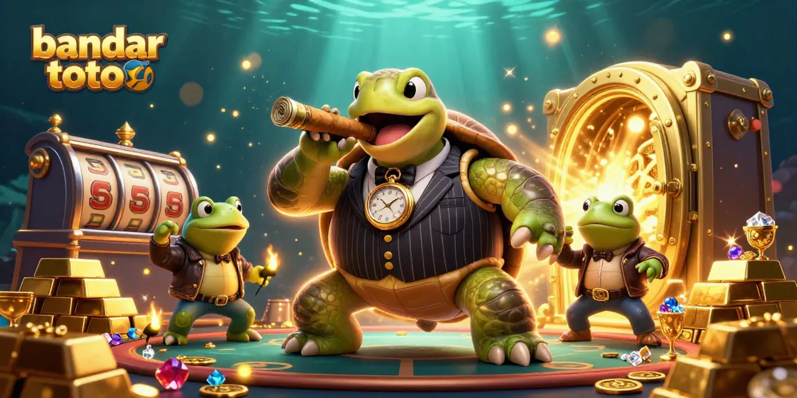 Engage with bandar toto slot action in this vibrant 3D illustration showcasing casino themes and characters.