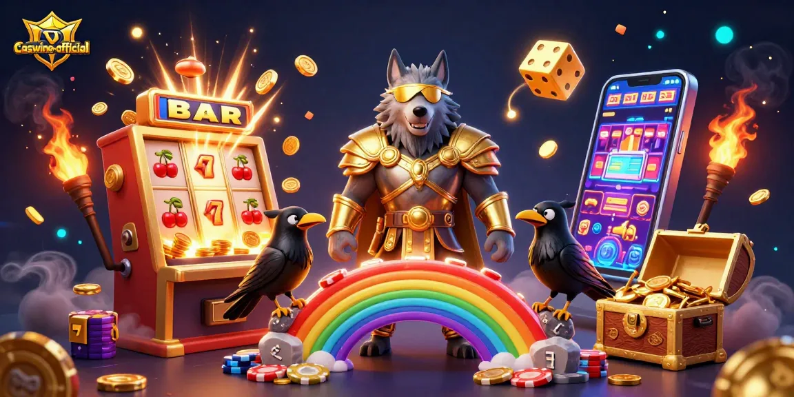 Experience casino excitement with caswino-official, featuring Odin and ravens amid jackpot celebrations.