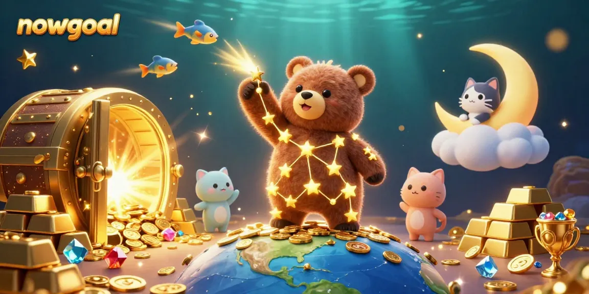 nowgoal illuminates a vibrant scene with golden coins and gems as the constellation bear scoops riches.