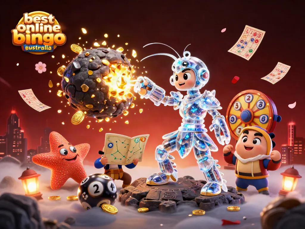 Win real money with best online bingo australia in vibrant 3D digital illustration