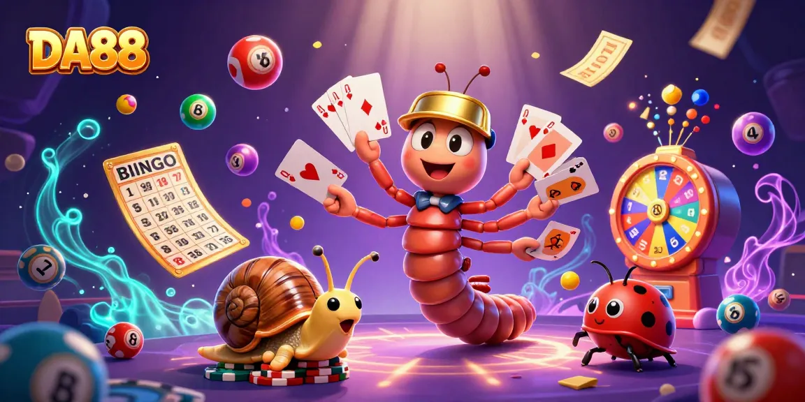 Engage with DA88's vibrant casino world as characters showcase thrilling games.