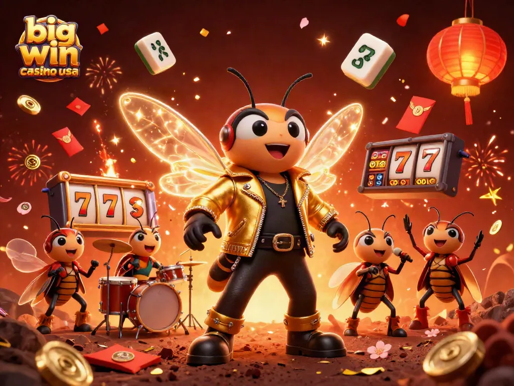 Experience big win casino usa with vibrant 3D characters and exciting slot elements in an ultra-detailed illustration.