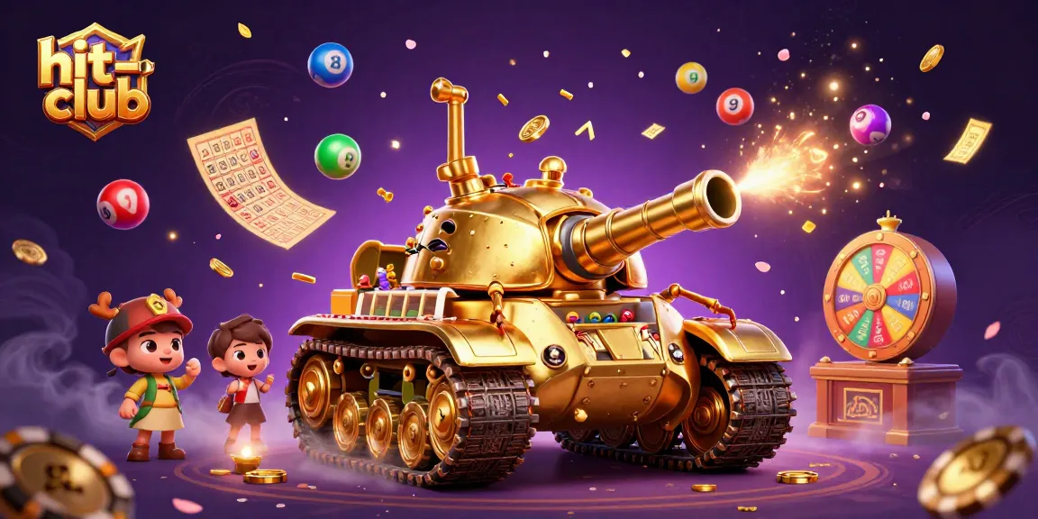 Engage with hit-club's vivid casino scene featuring a golden beetle tank and lottery elements.