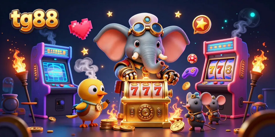 Engage with tg88's dynamic casino experience through a vibrant steampunk-inspired scene.