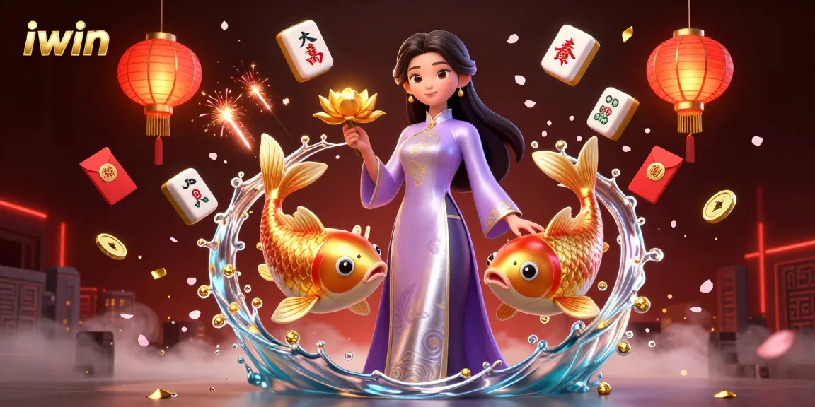Experience thrilling gameplay with iwin, capturing the essence of vibrant casino decor and cultural symbols.
