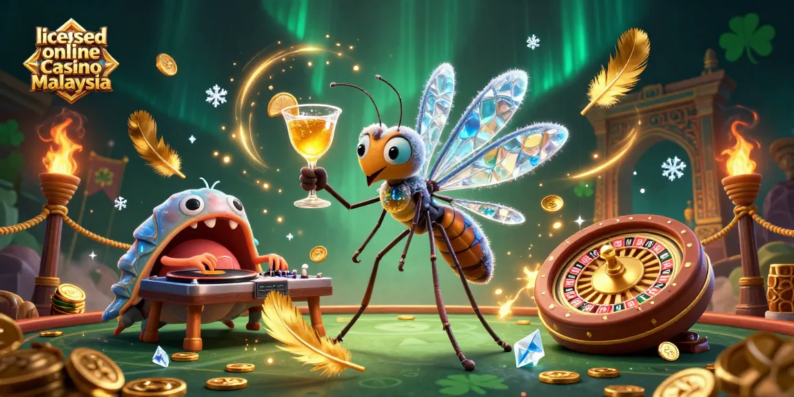 Experience the thrill of a licensed online casino Malaysia with vibrant characters and casino elements.