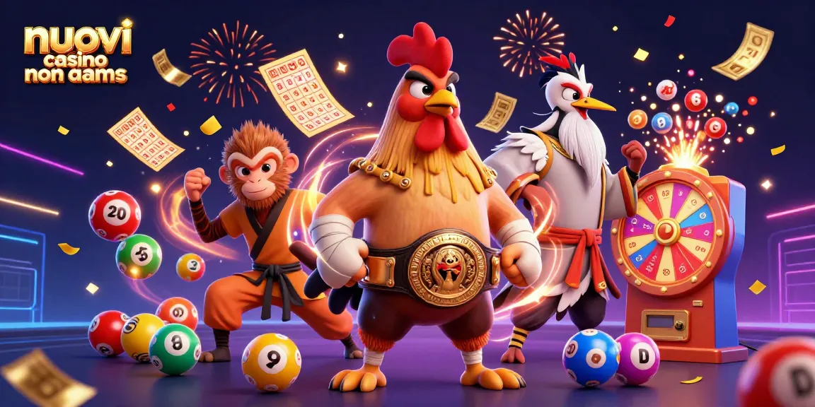 Interagisci con i nuovi casino non aams attraverso questa vivace illustrazione di elementi e personaggi del gioco d'azzardo.