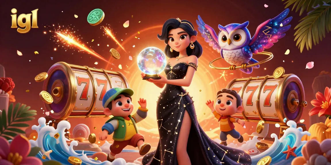 Engage with igl's exciting casino world by spinning slot reels in a vibrant digital illustration.