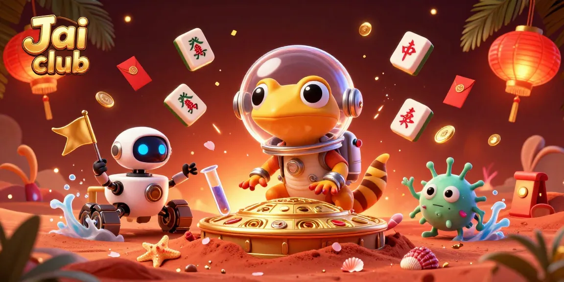 Experience thrilling gameplay with Jai club at a golden casino on Mars, featuring vibrant colors and dynamic elements.