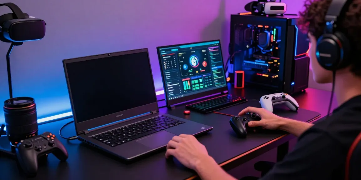 Engaged player using luxury111 gaming analytics tools on multiple screens.