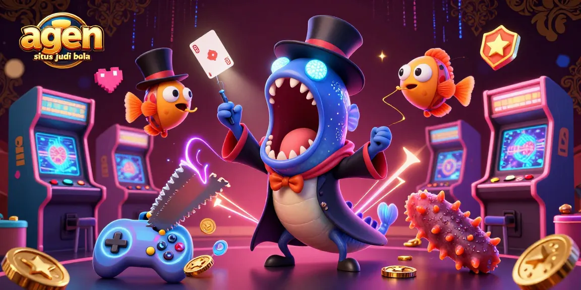 Experience the thrill of agen situs judi bola with unique underwater characters performing exciting magic tricks.