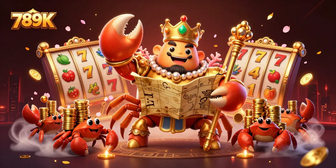 Experience thrilling gameplay at 789K with a golden crab emperor and dynamic slot elements.