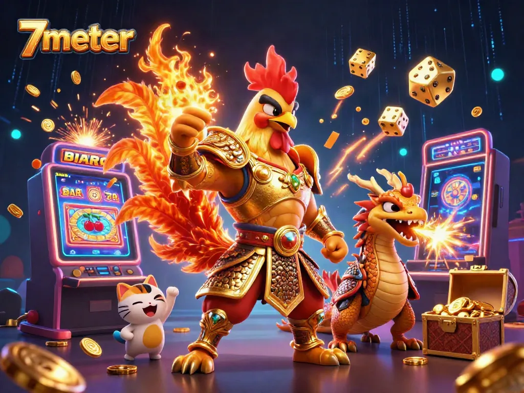 Engaging illustration of 7meter with dynamic characters illustrating premium online betting experience.