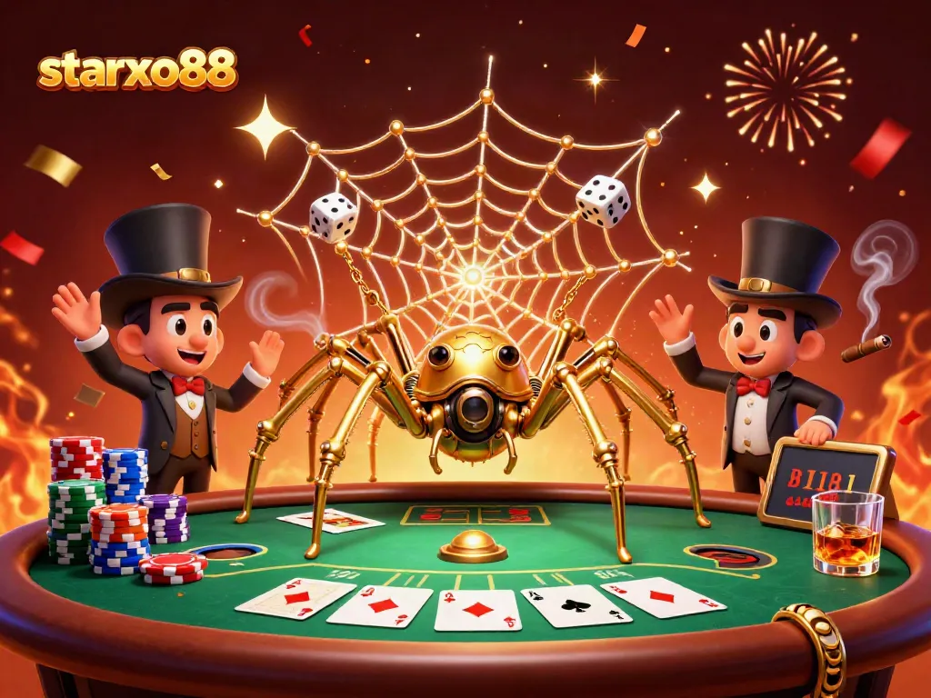 spin the reels at starxo88 with a playful steampunk twist in this vibrant casino scene