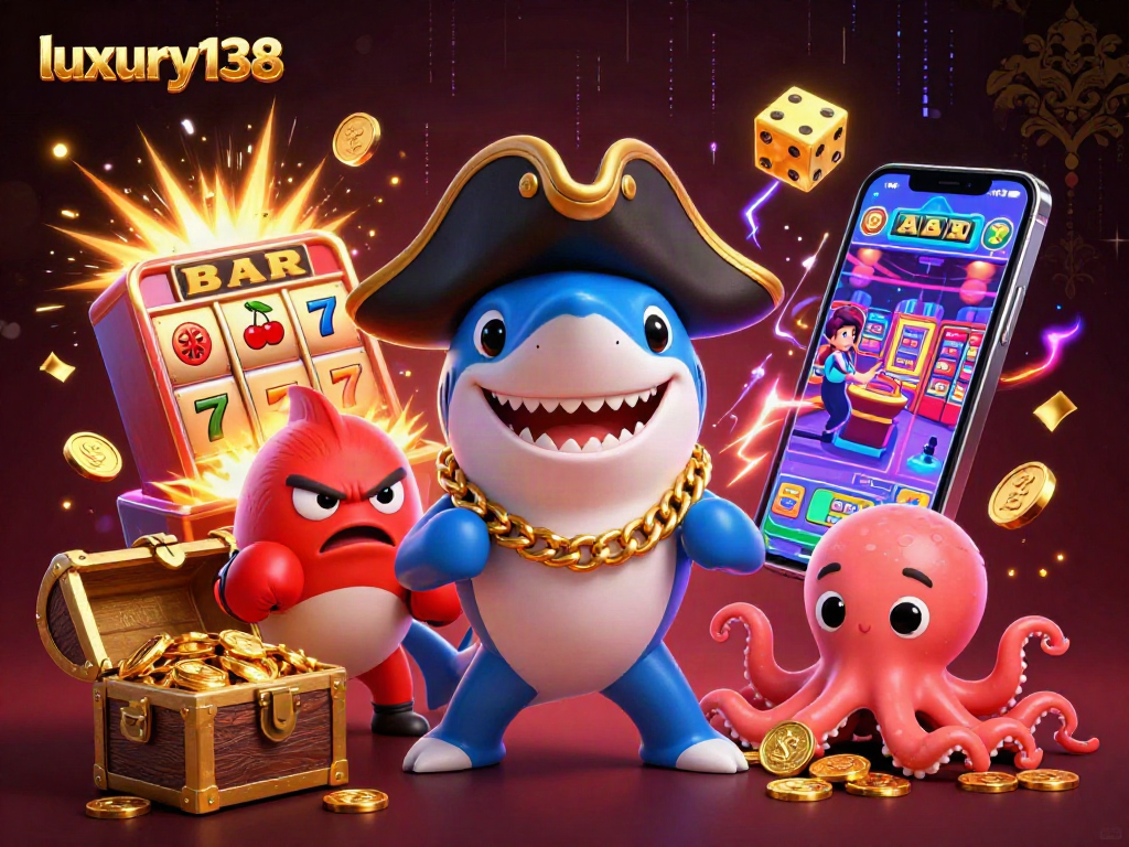 Menangkan permainan menarik di luxury138 dengan slot bertema kasino penuh warna dan karakter kartun.