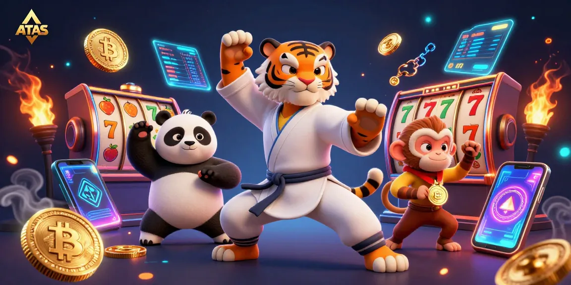 ATAS: Experience thrilling casino adventures with 3D characters and vibrant game elements in a unique setting.