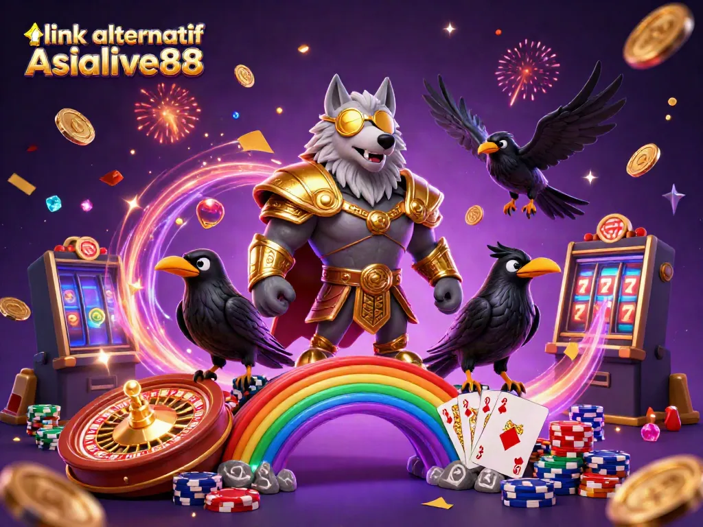 Experience the magic of link alternatif Asialive88 with Odin and his ravens surrounded by casino treasures.