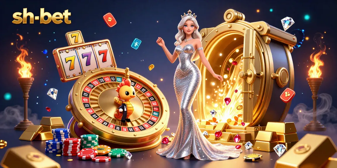 Join the excitement at sh-bet with a 3D illustration of a glamorous woman at a roulette wheel, symbolizing thrilling gambling.