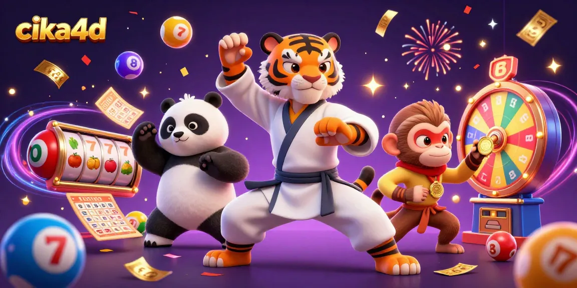 Cika4d showcases thrilling gambling excitement with vibrant gaming elements and characters in action.
