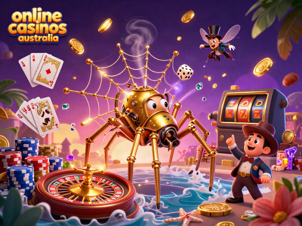 Experience online casinos Australia with lively 3D steampunk characters and dynamic casino elements.