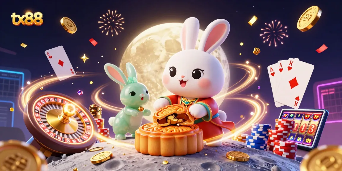 Experience tx88 with vibrant gaming elements and lucky symbols celebrating casino wins!