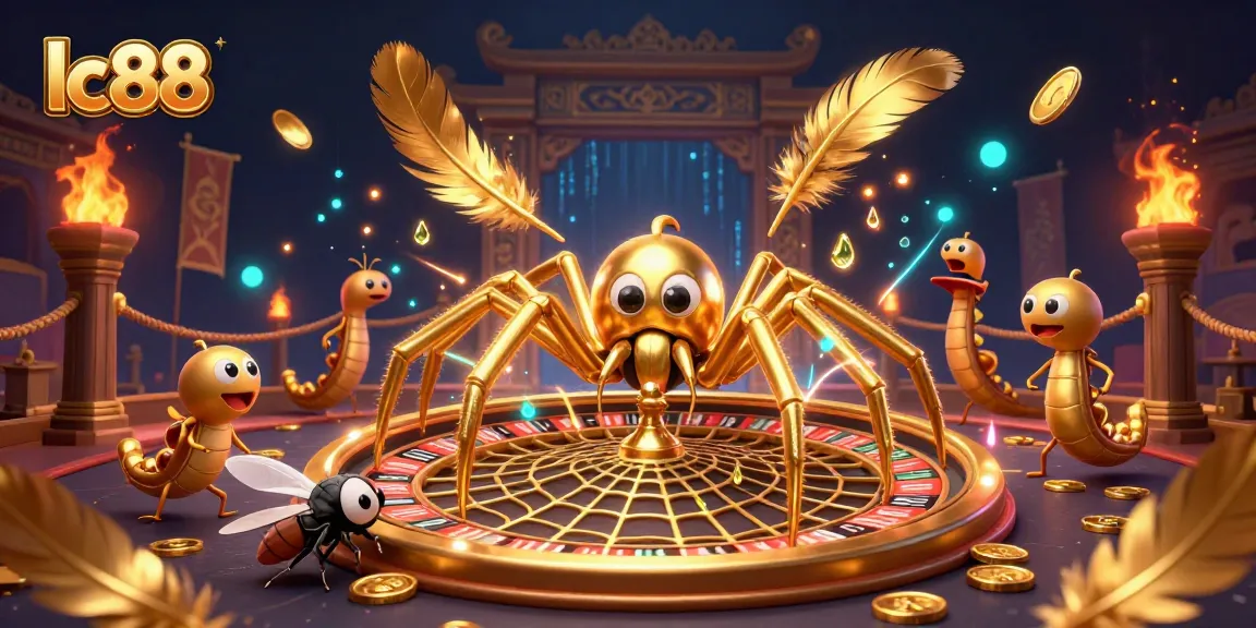 Spin the roulette wheel at lc88 with a golden spider, fly, and a centipede croupier.
