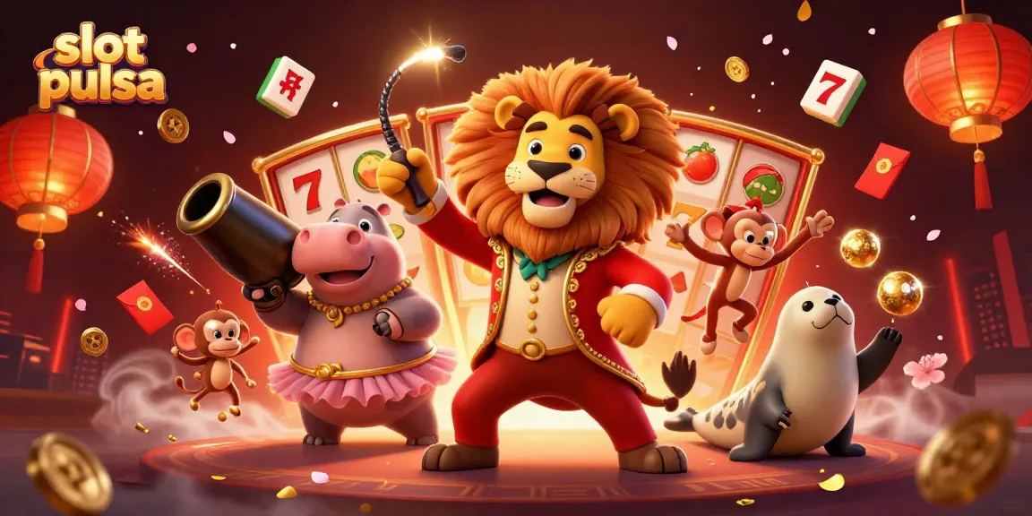 Ikuti permainan slot pulsa yang mendebarkan dengan karakter dinamis dan elemen kasino yang cerah.