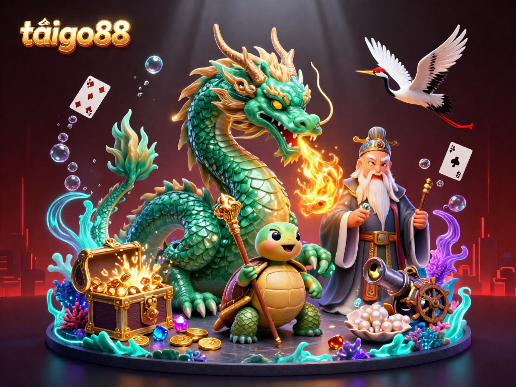 Experience the excitement of tải go88 with a vibrant 3D casino scene featuring dragons, treasures, and lucky symbols!