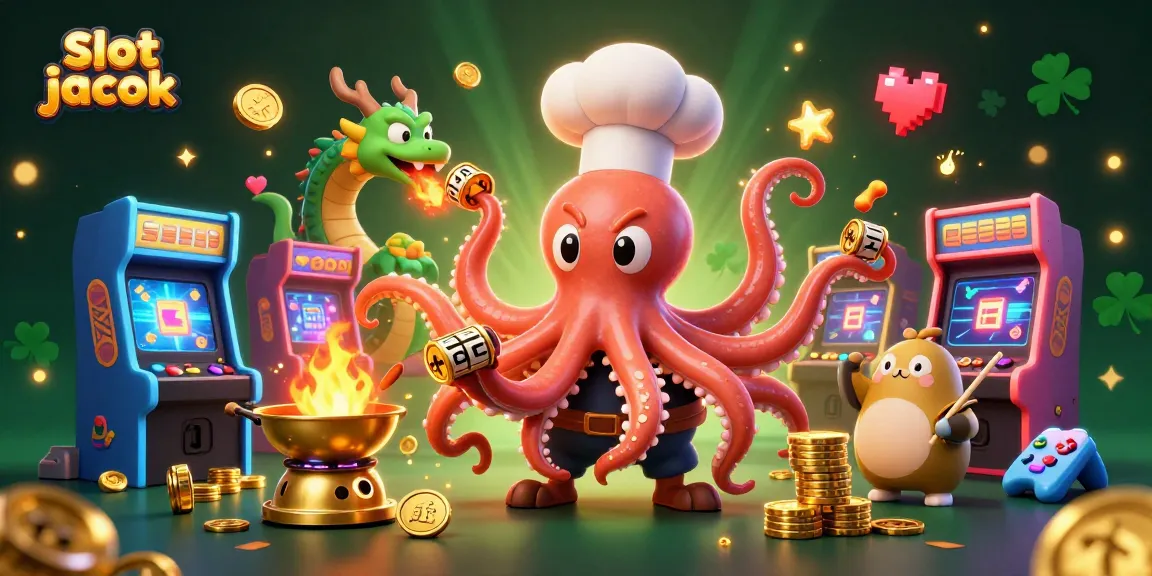 Menggandakan slot jackpot dengan ilustrasi kartun 3D memasak bersama karakter unik di kasino.
