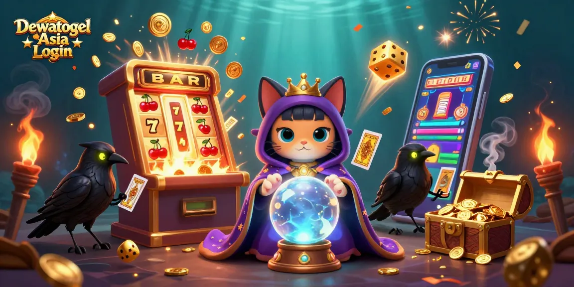 Dewatogel Asia Login captures the excitement of online gambling with vibrant visuals of a 3D casino scene.