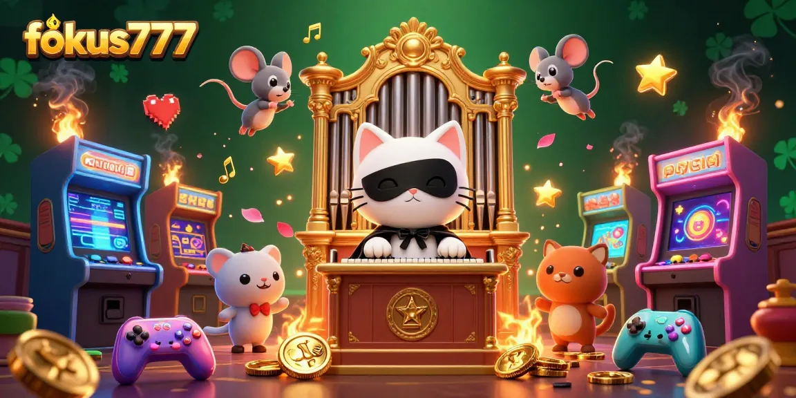 Experience the excitement of fokus777 casino games with a vibrant 3D illustration showcasing colorful gaming elements.