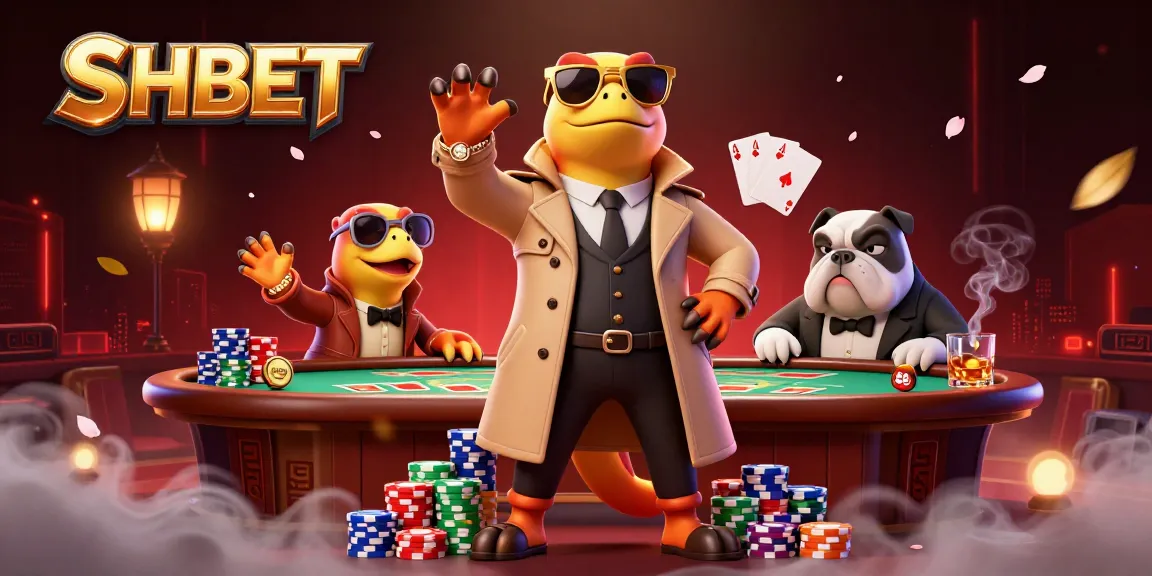 Raptors at SHBET entry showcasing a casino scene filled with poker excitement and vibrant elements.