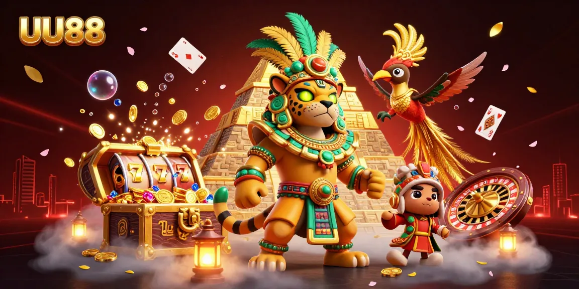 Experience your winning strategies with UU88 in this vibrant online casino scene filled with dynamic game elements.