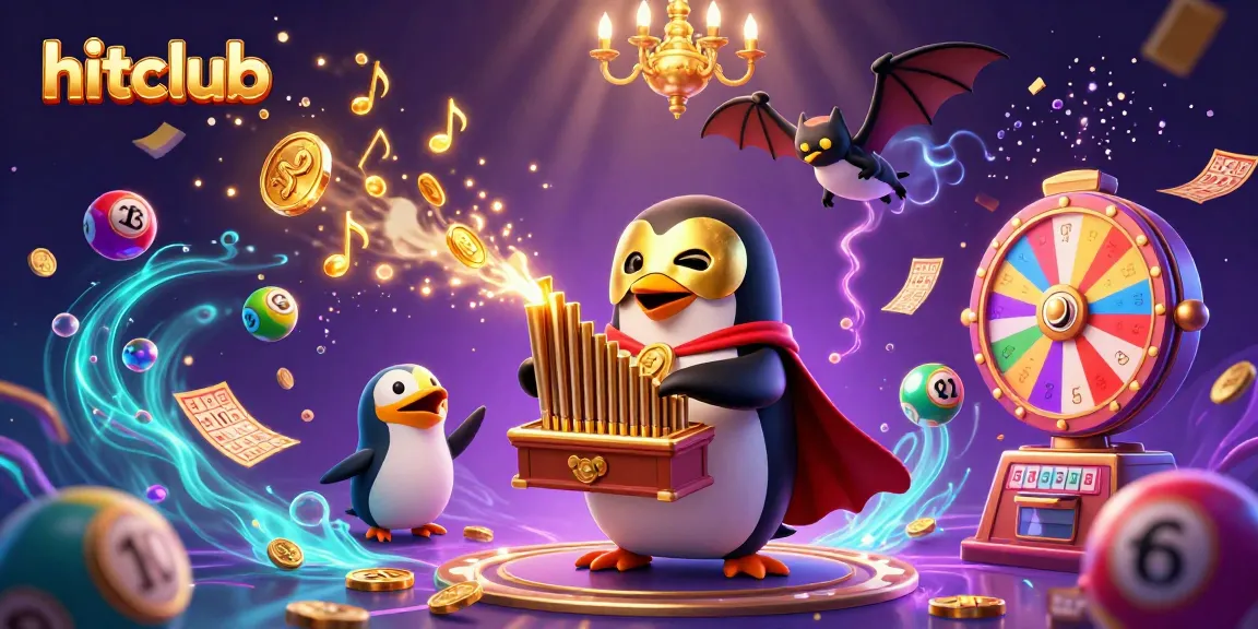 Experience hitclub's exciting gameplay with a penguin organist and dynamic gambling elements!