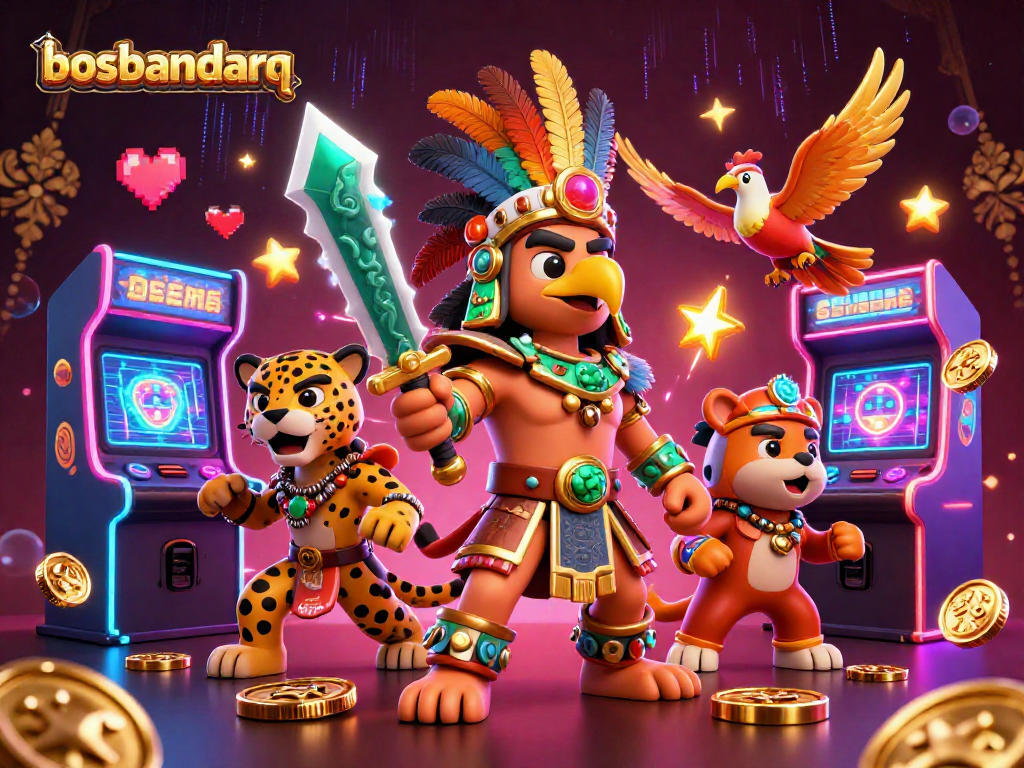 Engage with bosbandarq's thrilling games featuring dynamic Aztec warriors and immersive casino elements.