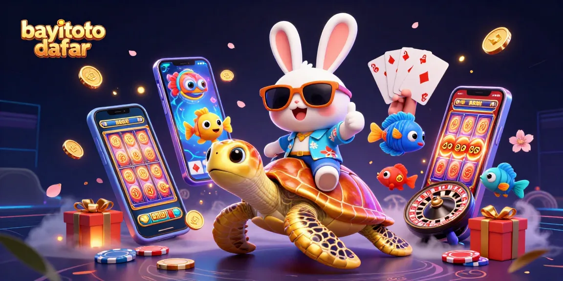 Engage with bayitoto daftar's thrilling gaming experience featuring a lucky rabbit and golden turtle.