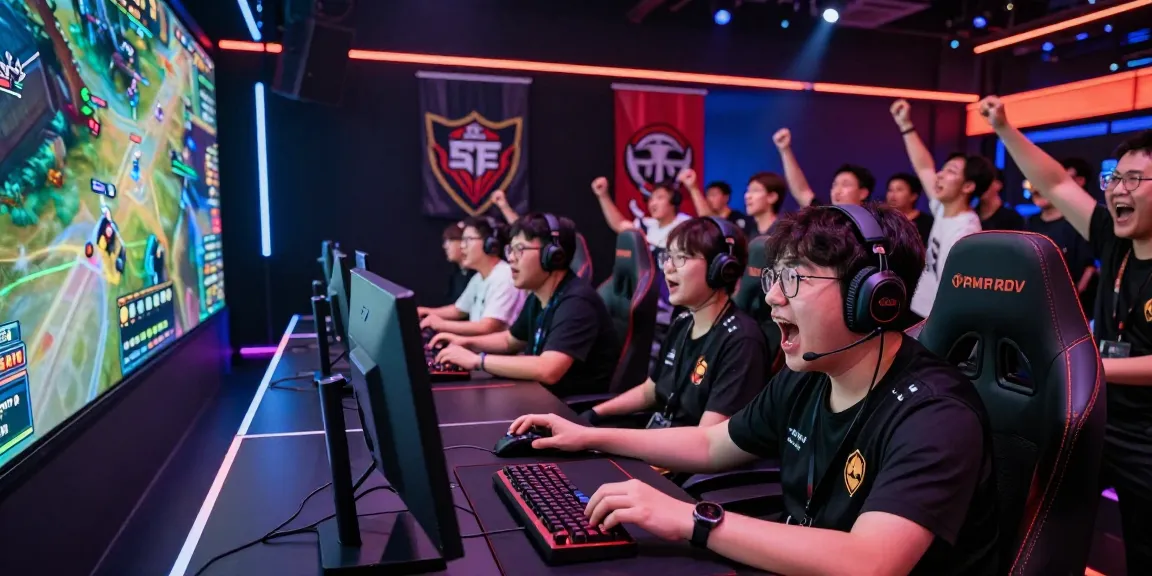 Gamers engaged in intense esports competition at hitclub event with vibrant atmosphere.