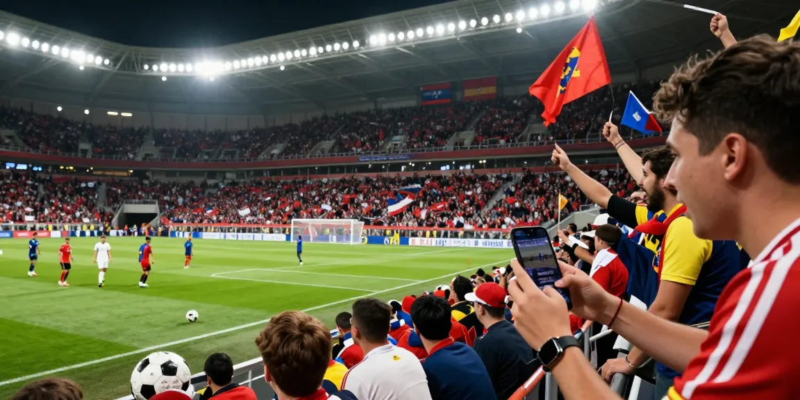 مباريات اليوم showcasing a live football match with cheering fans and players in action